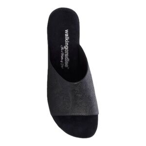 Walking Cradles Black Tooled Cath Leather Sandal - Women